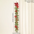Christmas teardrop swag with red berries and pine needles, 120cm wall decor for holidays - Vertical Decorative Garland