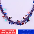 Ghirlanda di stelle da 200cm rossa blu argento per decorazioni festa nazionale - Festoni Stella - Rosso Blu Argento