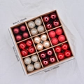 3cm Weihnachtsbaumkugeln Set in Rot und Gold mit verschiedenen Oberflächen in der Box - Weinrot Und Champagner