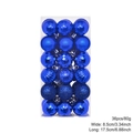36-piece blue Christmas ball ornaments set with matte and glitter finishes in a clear box - Royal Blue