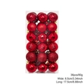 36-piece set of festive red Christmas tree hanging balls with various finishes and sizes - Red