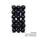 36-piece black Christmas tree ornaments set with matte, glossy and glitter finishes - Black