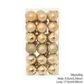 36-piece golden Christmas ornaments set in matte and glitter finish for tree decor - Gold