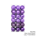 Set of 36 purple Christmas tree ornaments in varied finishes with storage box - Light Purple
