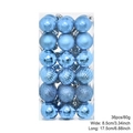 36pcs light blue Christmas tree ornaments with matte and glitter finishes in a 17.5cm box - Light Blue