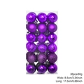 36pcs purple Christmas baubles set with matte and glitter finishes in clear display box - Dark Purple