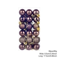 36pcs bronze Christmas ornaments set with matte and glitter finishes in clear box - Coffee
