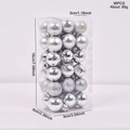 Set of 36 silver Christmas ball ornaments in mixed finishes with 3cm diameter - Silver