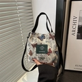 Floral butterfly tapestry tote bag in bucket design with versatile shoulder strap - Butterfly and Floral Pattern (Style 6)