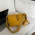 Bolso bandolera casual amarillo mostaza con cremallera doble y monedero redondo extraíble - Amarillo