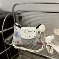Bolso tote blanco con lunares y parches de animales lindos en una silla moderna - Blanco