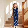 Conjunto infantil de chaleco sin mangas y pantalón con estampado de cocoteros - 90cm-3Y / Conjunto Denim Cocotero