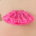 Dettaglio di gonna tutu rosa con stelle argentate ed elastico in vita per bambine - 100cm-4Y / Rosa Scuro