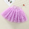 Lavender layered tulle tutu skirt for girls with comfortable elastic waistband - Purple / 90-100cm (4Y-28CM)