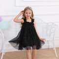 Abito da principessa in tulle nero per bambina con paillettes e gonna a strati - 90cm (18-24M) / Nero