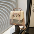 Chique beige en roze rugzak met een stijlvolle strik en hartvormige hanger - Wit en Roze