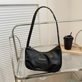 Bolso sobaco minimalista de cuero sintético negro con logotipo Fashion & Bag - Negro