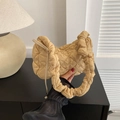 Gesteppte beige Puffer-Handtasche mit plissierten Griffen und stilvollem Design - Khaki
