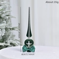 Puntale per albero di Natale in velluto verde scuro con stella di strass, alto 29 cm - verde oliva