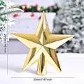 Puntale per albero di Natale a stella dorata 3D da 20cm con finitura a specchio - Oro