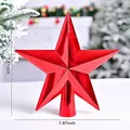 Puntale per albero di Natale a stella rossa lucida con finitura a specchio - Rosso