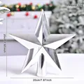 Puntale per albero di Natale a stella argento lucido, 20 cm per decorazioni natalizie - Argento