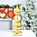 Albero di Natale da tavolo dorato con sfere geometriche e altezza di 41,5 cm decorativo - Oro