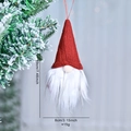 Gnomo di Natale con cappello rosso e barba bianca lunga per decoro albero festivo - Stile Renna Rosso e Bianco (002)