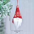 Gnomo di Natale in peluche con cappello rosso a maglia e barba bianca per l'albero - Stile Trecce Rosso (003)
