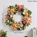 50cm Autumn wreath variant featuring pumpkins, berries, maple leaves, and pine cones - Gradient Maple Pinecone Pumpkin Style (010)