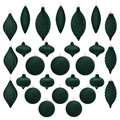 Set di decorazioni natalizie in velluto verde scuro con forme varie per l'albero di Natale - Verde Scuro Floccato