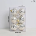 Set di 6 palline di Natale a forma di zucca argento glitterate in scatola trasparente - Champagne Zucca Dipinto a Mano