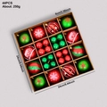 Set de 44 bolas de Navidad rojas y verdes con diseños pintados y caja decorativa - Sistema de Color Rojo Y Verde (001) / 44 Piezas