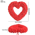 Couronne de roses rouges en forme de cœur pour Saint-Valentin, dimensions 32 cm - Rose Rouge