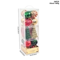 Set di 34 palline di Natale assortite rosso verde e oro in una confezione regalo verticale - Schema colori rosso, verde e oro