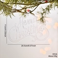 Acrylic Merry Christmas hanging ornament on green tree branch with warm bokeh - Large Merry Christmas