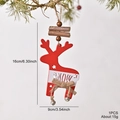 Renna di Natale in legno rosso con scritta SNOW, fiocco rustico e campanellini in metallo - Stile Renna