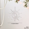Set of 3 transparent snowflake Christmas ornaments with 11.5cm diameter for festive tree decor - Sunflower Snowflake