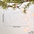 Clear acrylic Merry Christmas tree ornament hanging on pine needles with bokeh lighting - Small Merry Christmas