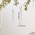 Lot de 6 ornements glaçons transparents pour sapin de Noël, décorations de 15 cm - Glaçon Conique