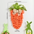 Easter artificial carrot door wreath with orange mesh and green leaves, 55cm height - Carrot Wreath
