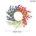 Ghirlanda fiori blu rossa bianca per festa indipendenza decoro porta 45cm - Stile Patriottico Rosso Bianco Blu(GH0223D)