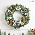 Ghirlanda natalizia 35cm con aghi di pino, pigne e palline oro e argento - Ghirlanda di Natale XM0098 Stile B