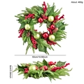 50cm Christmas wreath with red berries, pine cones and festive baubles on white background - Red Berry Pine Cone Electroplated Ball Decor (GH0206S)
