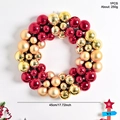 Couronne de Noël avec boules rouges et dorées, diamètre 45cm, poids 250g, décoratif - Rouge Or Brillant et Or Mat (GH0093S)