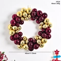 Couronne de Noël de 45 cm avec des ornements brillants en or et bordeaux décoration - Rouge Vin et Or Brillant (GH0093S)