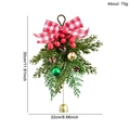 Weihnachtskranz Anhänger mit roter Schleife, Tannenzapfen und goldener Glocke Deko - Weihnachtsdekoration Anhänger (GH0216S)