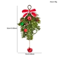 Decorazione natalizia con aghi di pino, fiocco rosso, pigne e campanello in metallo - Stile Natalizio Rosso (GH0214S)
