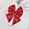 Große rote Pailletten-Weihnachtsschleife, 22 cm Dekoration für Baum oder Geschenke - 22cm / Rot