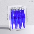 Set da 12 ornamenti natalizi a ghiacciolo blu lucido con cordini d'argento in scatola - Blu Reale (XM0111S-Blu Reale)